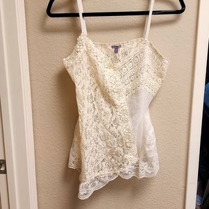 Charlotte Russe Sheer Lace Tank Top